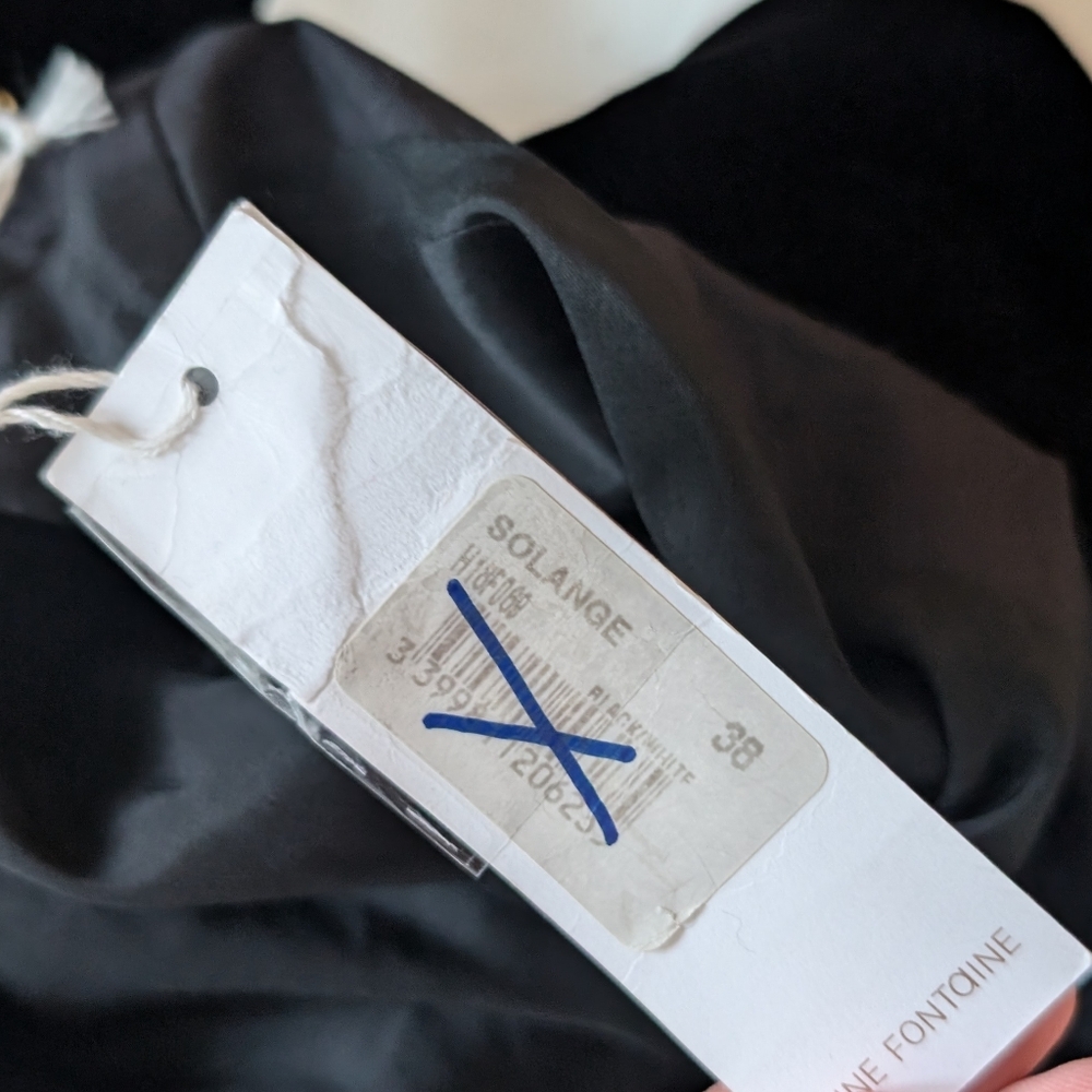 Anne Fontaine Black Velvet White Ruffle Solange Cocktail Dress Size 38 (6) - Picture 11 of 13
